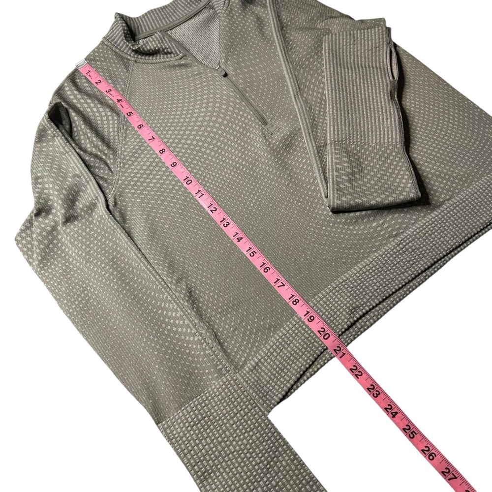 Lululemon Rest Less 1/2 Zip Pullover Sage Green Seamless Knit Size 8 Crop - Picture 10 of 14